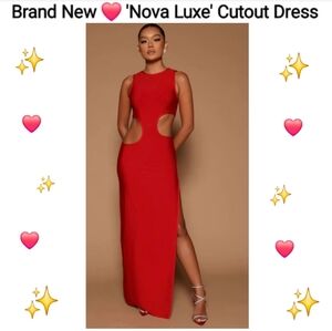 NWT Nova Luxe Scarlet Red Cutout Dress, Size L